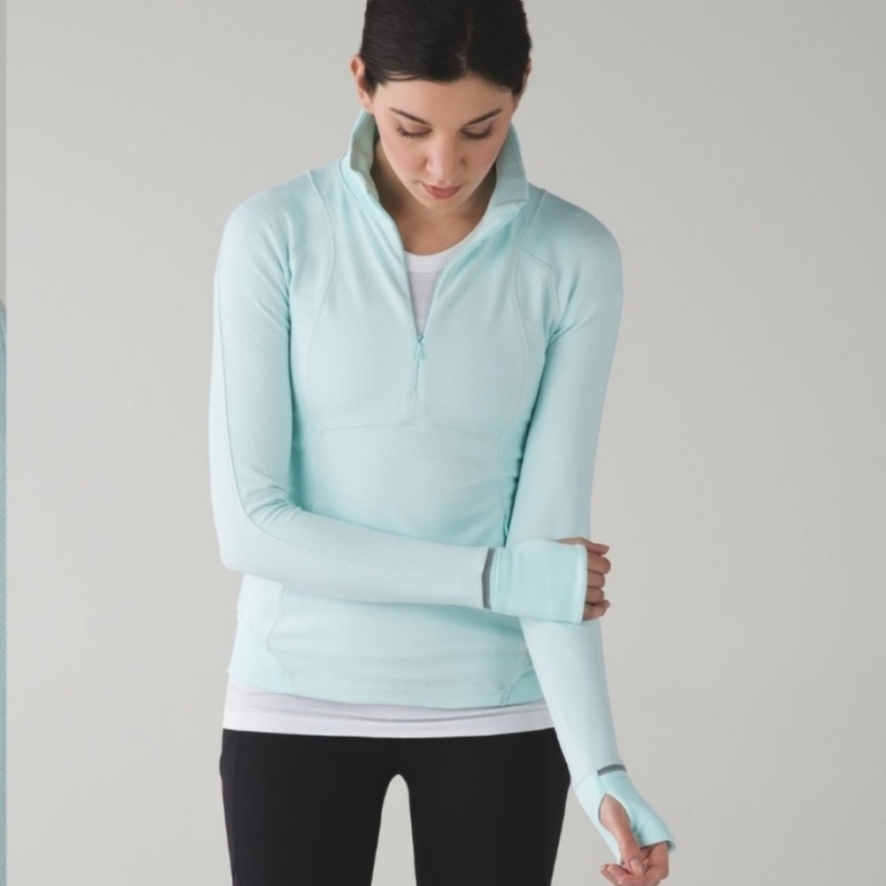 Lululemon Runderful 1/2 Zip Aqua Top 6